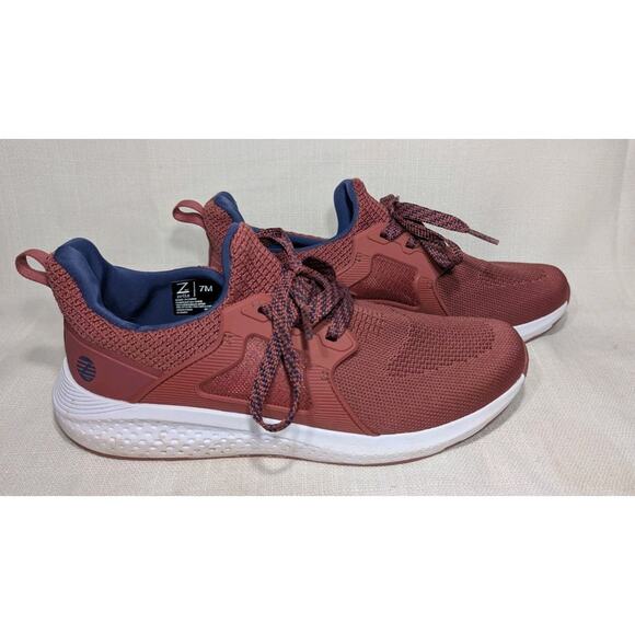 Z By Zella Women's Orion Stretch Knit Sneaker Sz 7 Burgundy Rose Navy Comfort - Picture 2 of 9